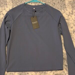 GGOV Women's Slate Blue Long Sleeve Tee Great for active or casual wear